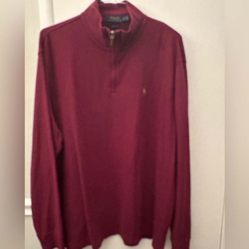 POLO Ralph Lauren XL Quarter Zip Estate Rib Sweater
Color:  Maroon/Burgandy